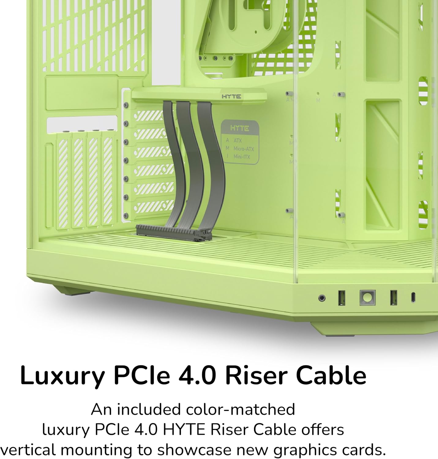 Hyte Y70 Mid-Tower ATX Gaming PC Desktop Case - Panoramic Tempered Glass - Dual Chamber - High Airflow Chassis - PCIE 4.0 Riser Cable Included - New Modern Aesthetic - Matcha Milk (Green)