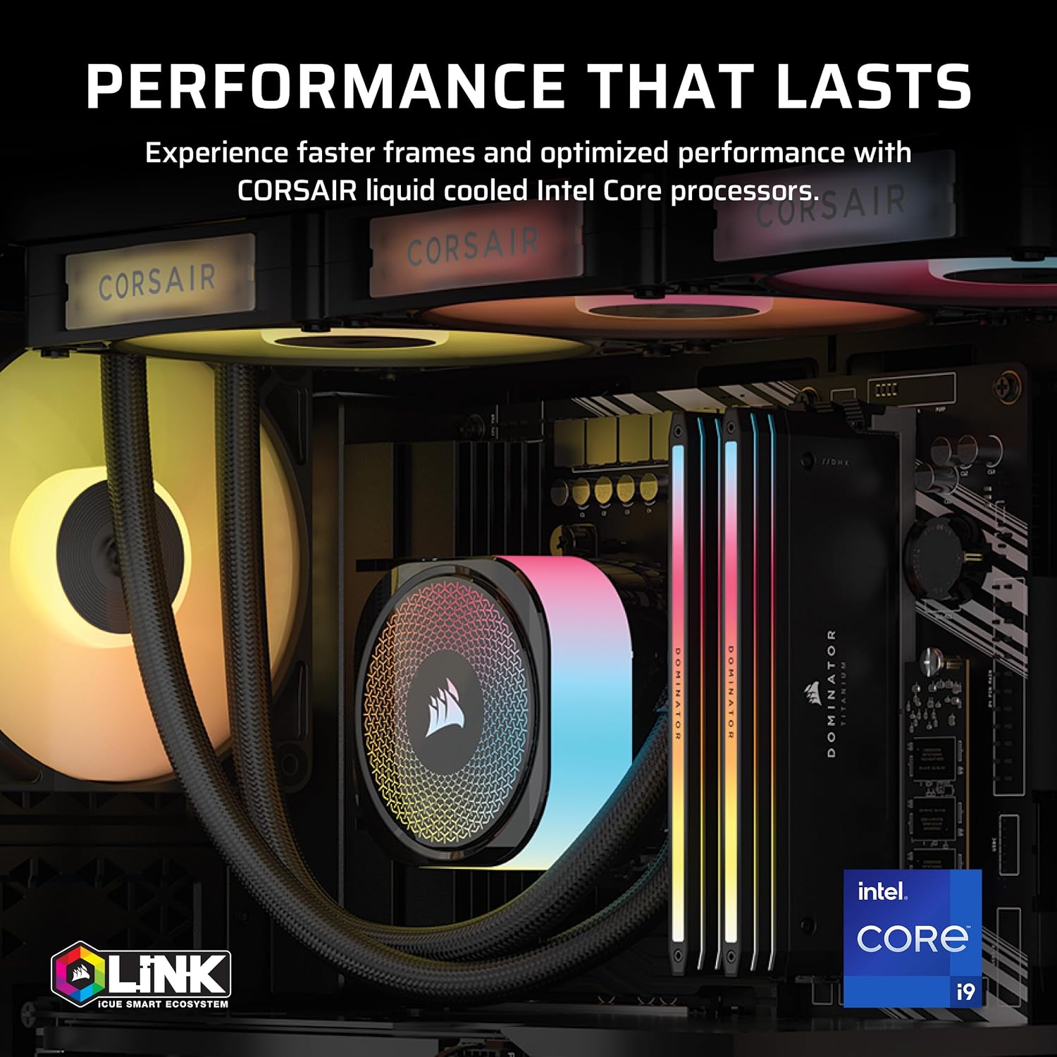 Corsair Vengeance i5100 Gaming PC – Liquid Cooled Intel Core i9-14900KF CPU – NVIDIA GeForce RTX 5080 GPU – 32GB Dominator Titanium RGB DDR5 Memory – 2TB M.2 SSD – Black