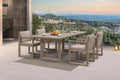 PURPLE LEAF Outdoor Dining Set for 4 Aluminum Luxury Patio Furniture Table and Chairs Set with Removable Thick Cushion Rectangular Patio Dining Sets for Small Backyard Porch Garden Deck Pool, Khaki