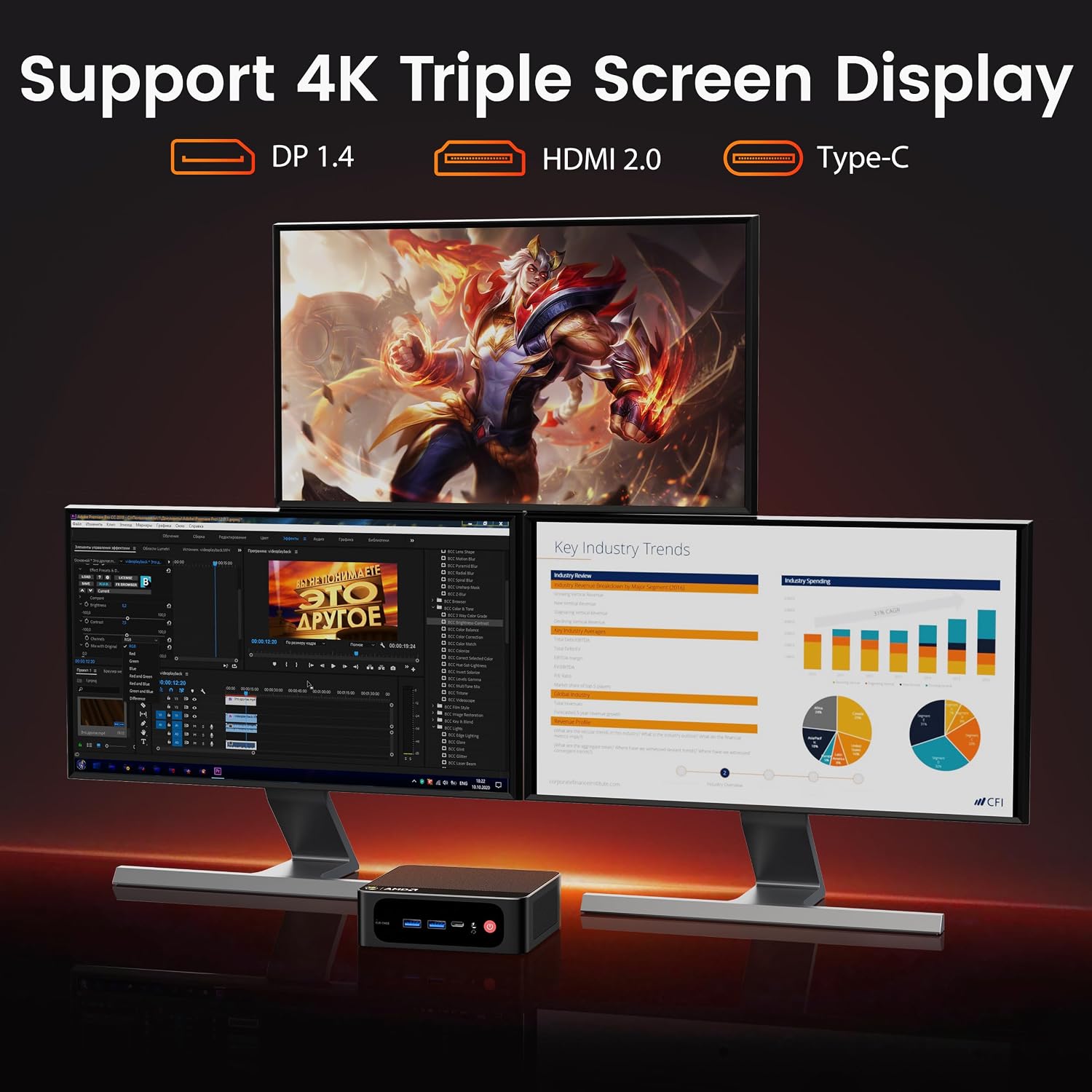 Beelink Mini PC SER5 5500U AMD Ryzen 5 (6C/12T, 2.1/4.0GHz) 16GB DDR4 500GB M.2 SSD Mini Computer, Radeon Graphics 7cores 1800 MHz, 2.5G LAN, Wifi6/BT5.2,HDMI/DP/Type-c/4K Triple Display Micro PC
