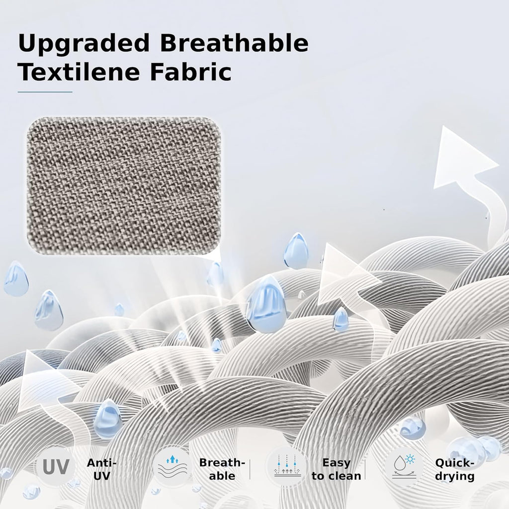 MFSTUDIO Patio Table and Chairs Set of 4, Outdoor Dining Set with Square Table and Swivel Chairs, 5 Piece Patio Furniture Set for Deck/Backyard/Poolside/Garden