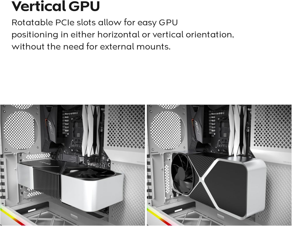 MONTECH HS02, ATX Mid-Tower PC Case, Gaming PC, High-Airflow, Reversible Layout, Sturdy Curved Tempered Glass Front Panel, Sink-in Design, Toolless Panels, White, US