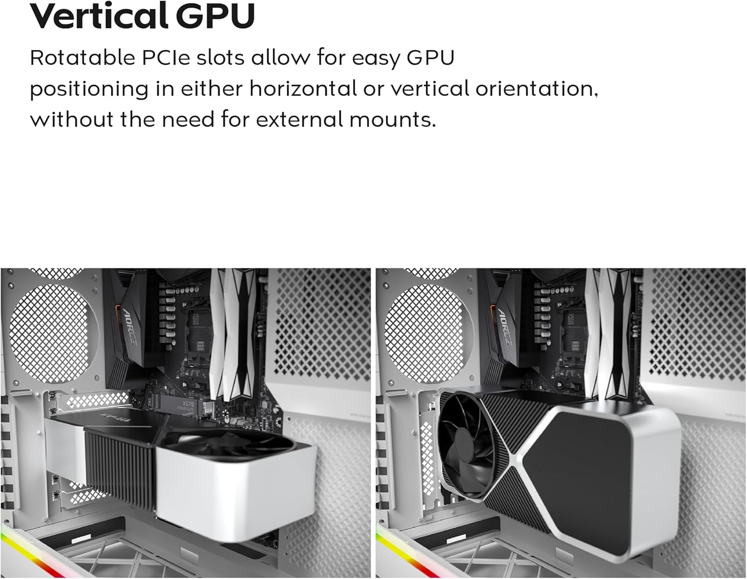 MONTECH HS02, ATX Mid-Tower PC Case, Gaming PC, High-Airflow, Reversible Layout, Sturdy Curved Tempered Glass Front Panel, Sink-in Design, Toolless Panels, White, US