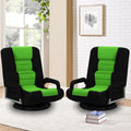 Swivel Gaming Chair Multipurpose 2PACK Floor Gaming Chair for Playing Video Games, TV, Reading w/Armrest Lumbar Support & 6 Adjustable Postion Backrest for Adults,Green