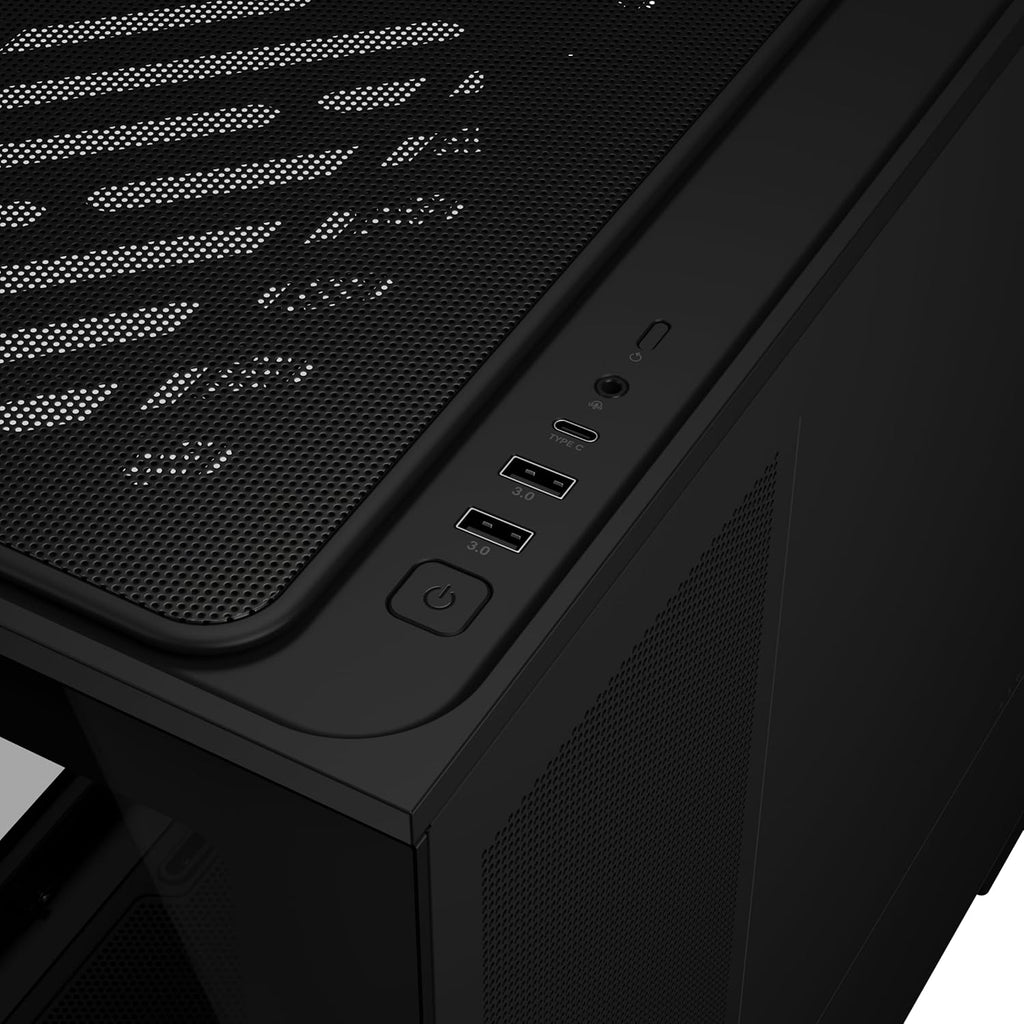 ASUS Prime AP202 ARGB Black mATX pc case with Fully Tempered Curved Glass, Supports Graphics Cards up to 420mm Long, 360mm Long radiators, Easy-Detach Rail, Patented Slot Vent, 3 Built-in ARGB Fans