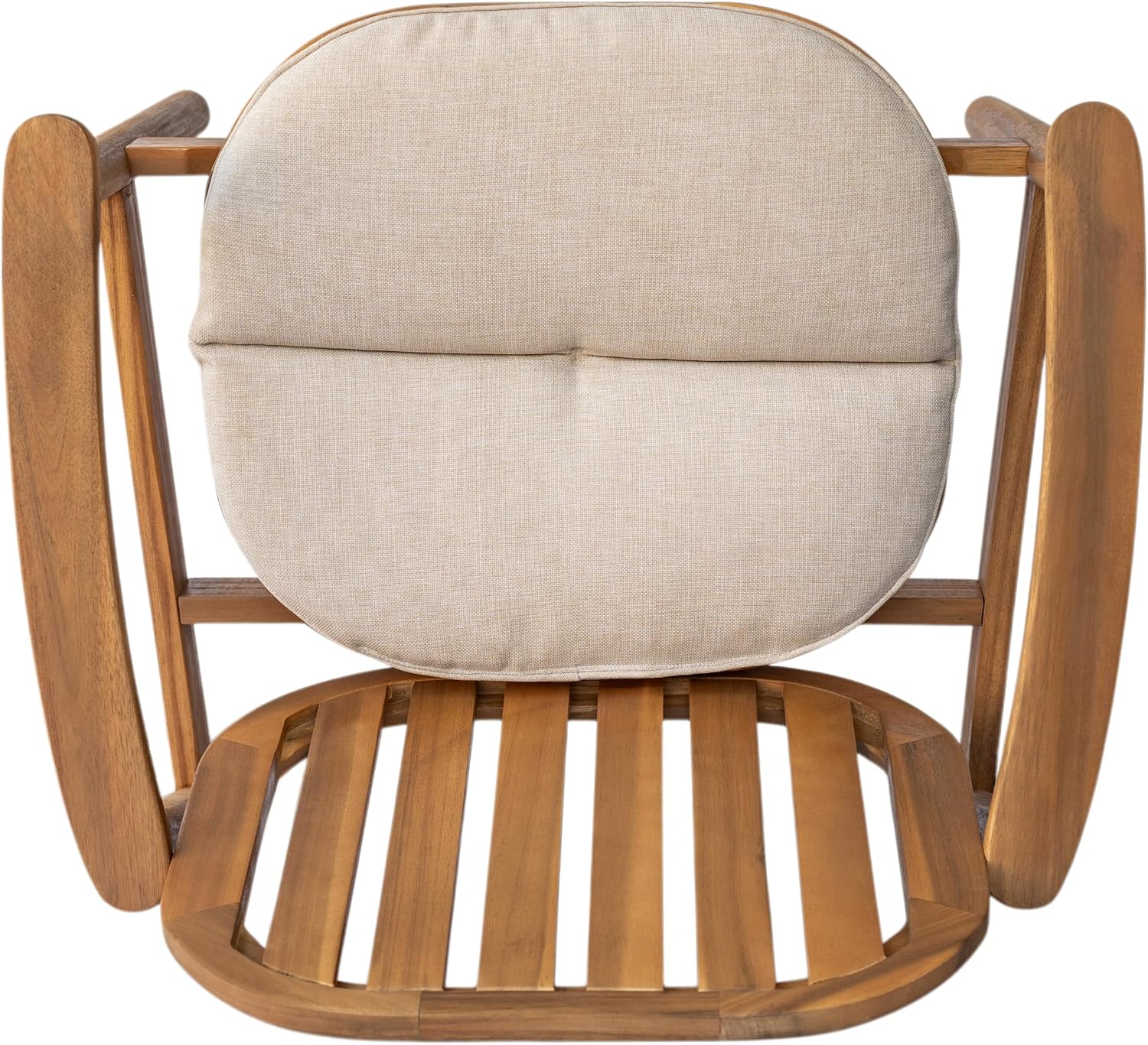 Christopher Knight Home Meja Acacia Wood Outdoor Dining Set for 6, Wooden 7 Piece Patio Dining Table Set, Wooden Outdoor Dining Armchair and Table Set with Cushion, Patio Furniture Set, Teak+Beige