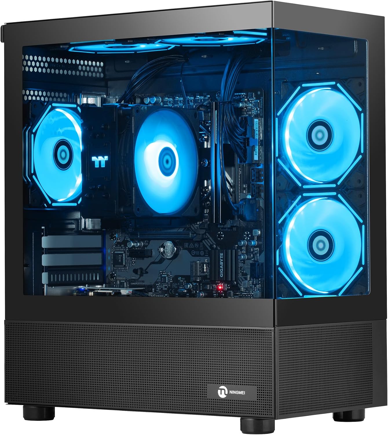 NINGMEI Desktop PC Computer AMD Ryzen 7 5700G 8 core 3.8GHz(up to 4.6GHz), 16GB DDR4 RAM 3200MHz,1TB NVME SSD,Tower Computer with 550W PSU, Windows 11 Home 64-bit for Home and Office.