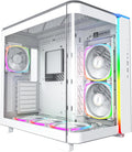 MONTECH King 95 PRO Dual-Chamber ATX Mid-Tower PC Gaming Case, High-Airflow, Toolless Panels, Sturdy Curved Tempered Glass Front, Six ARGB PWM Fan Pre-Installed with Fan Hub, King 95 PRO White US