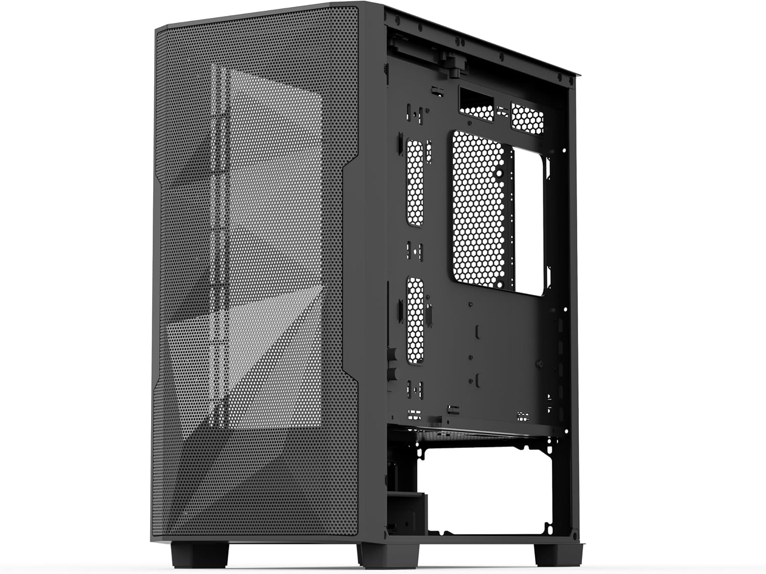 Rosewill FBM-X6 Micro ATX Mid Tower Case - Tempered Glass Side Panel, High Airflow, 4X PWM ARGB Fans, Dedicated Cable Routing Clips, Pre-Installed 650W 80+ Gold Power Supply - Black
