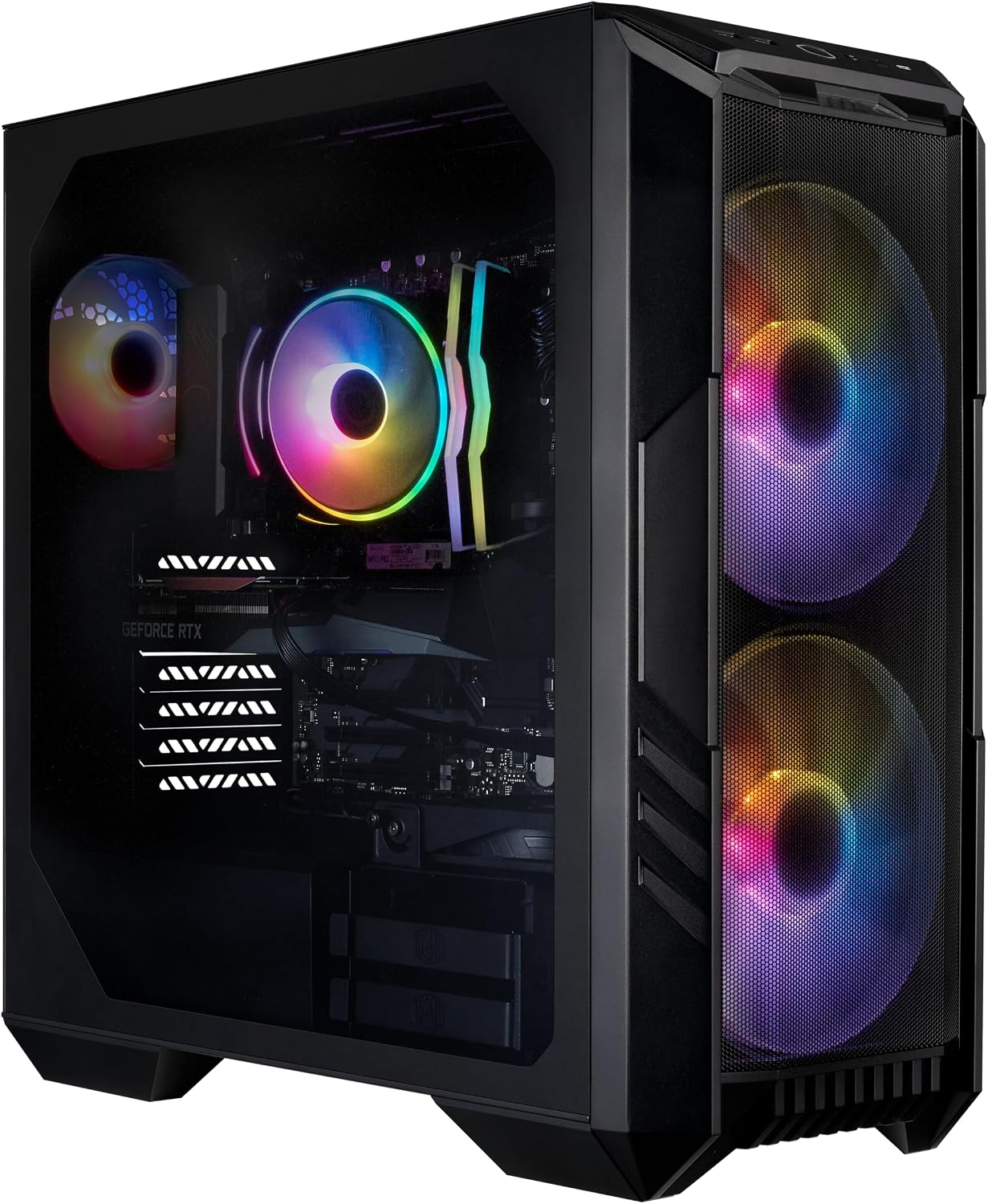 Cooler Master HAF 5 Pro Gaming PC – AMD RYZEN 7 7800X3D, NVIDIA GeForce RTX 5070 12GB, 32GB DDR5 6000MHz, 2TB Gen4 M.2, Windows 11, V Platinum 1100 V2 PSU, Hyper 212 Halo, ATX Desktop PC