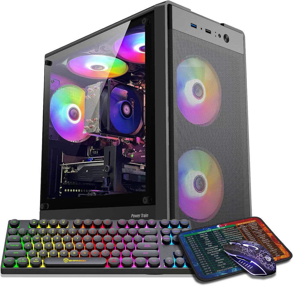 ZER-LON Gaming PC Desktop, Prebuilt Gaming Computer with Intel Core I7 up to 3.9 GHz, GTX 1050Ti 4G, 16G RAM, 512GB NVME SSD, ARGB Cooling Fan,Supply WiFi Support
