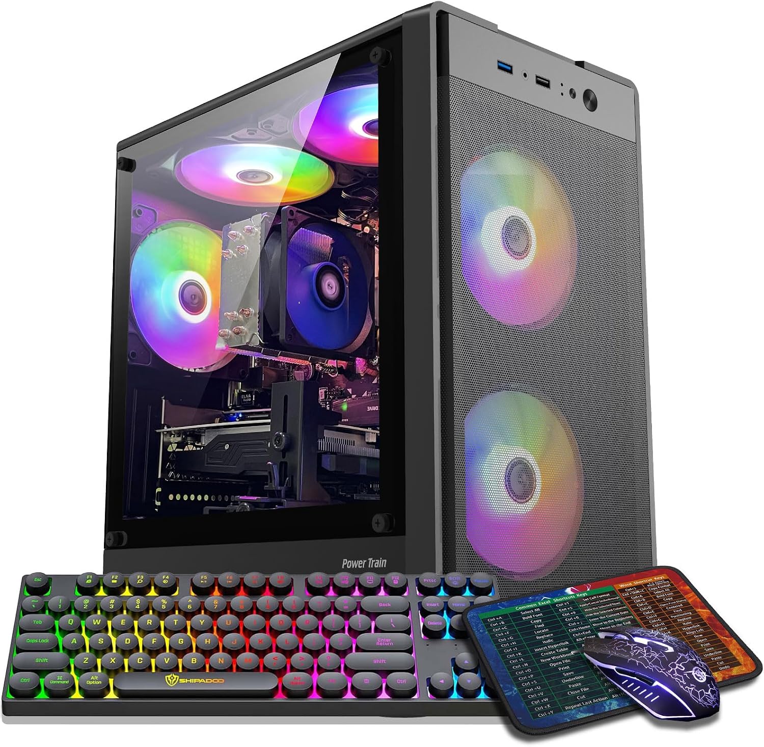 ZER-LON Gaming PC Desktop, Prebuilt Gaming Computer with Intel Core I7 up to 3.9 GHz, GTX 1050Ti 4G, 16G RAM, 512GB NVME SSD, ARGB Cooling Fan,Supply WiFi Support