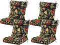 ARTPLAN Outdoor Chair Cushion,Tufted Adirondack Patio Chair Cushion,Wicker High Back Outdoor Seat Cushion,Set of 4,44' L x 21' W x 4' H (4 Pack),Floral