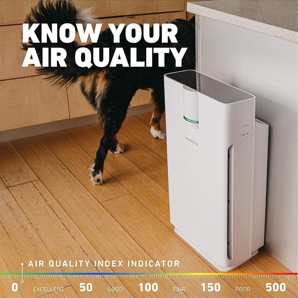 HATHASPACE Smart Air Purifiers - True HEPA Air Purifier, Cleaner & Filter for Allergies, Smoke, Pets - Eliminator of 99.9% of Dust, Pet Hair, Odors - HSP002-1500 Sq. Ft.