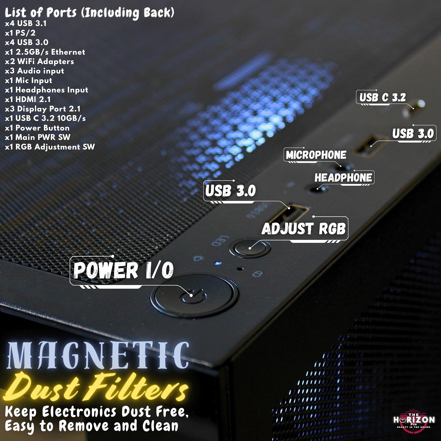 The Horizon RGB I9 RTX Gaming PC || Core I9 CPU || 32GB RAM || 2TB Storage || RTX 5070 OC || 360MM AIO || 1.2GB/s WiFi, 2.4GB/s Ethernet, VR and Gaming Ready || Windows 11 Pro