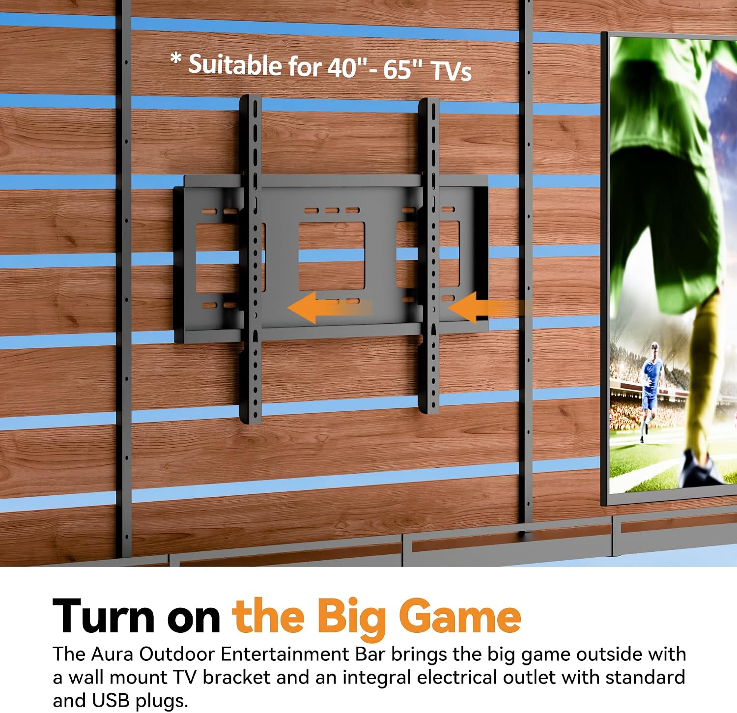 Modern Shade The Aura Cedar Wood Entertainment Bar Center, Wood Gazebo Grill Pavilion with Shelves & Paper Towel Holder, Grill Gazebo with Hardtop Steel Roof,TV Mount, Power Strip for Patio, Garden