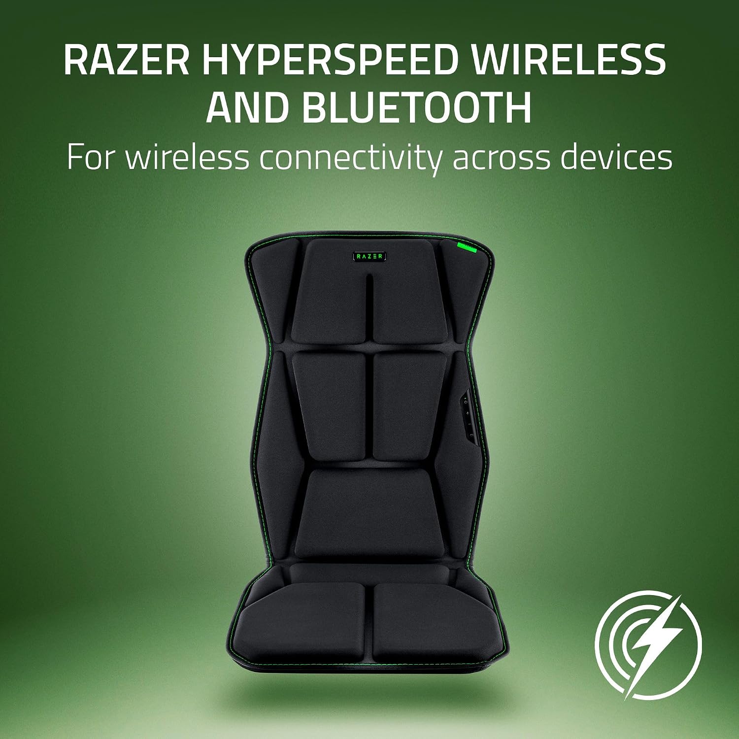 Razer Freyja HD Haptic Gaming Chair Cushion: Multi-Directional Haptics - Haptic EQ Customization via Razer Synapse - HyperSpeed Wireless & Bluetooth - Adjustable Strap for Universal Fit