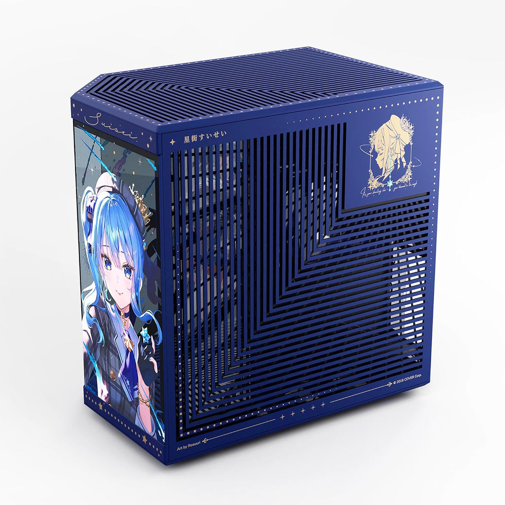 Hyte Y70 Hoshimachi Suisei Official Licensed - Mid-Tower ATX Gaming PC Desktop Case - Panoramic Tempered Glass - Dual Chamber - High Airflow Chassis - PCIE 4.0 Riser Cable Included - Blue