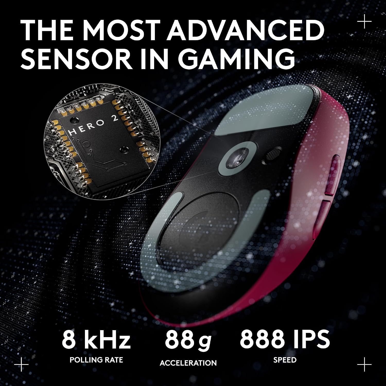 Logitech G PRO X Superlight 2 DEX Wireless Gaming Mouse, 60g pro-Grade Right-Handed Mouse with 5 programmable Buttons, USB-C Charging, 44k DPI Sensor, up to 8 kHz Polling for PC/Mac - Magenta