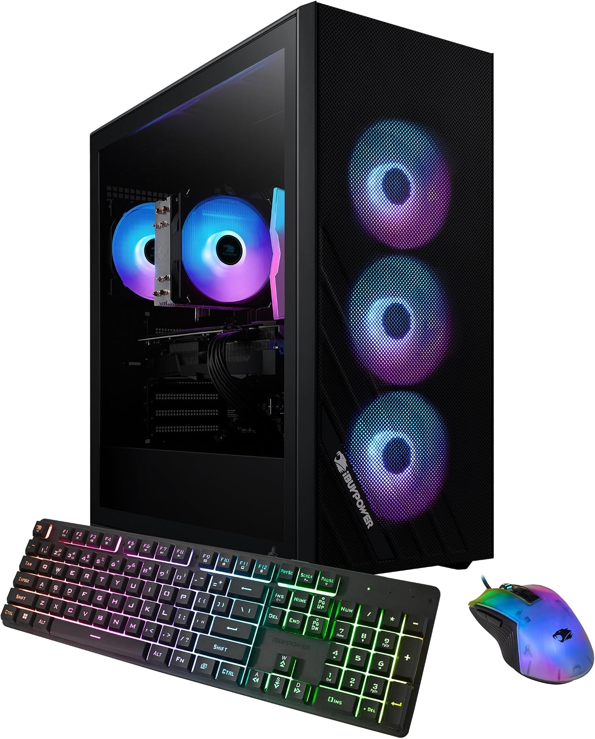 iBUYPOWER Scale Gaming PC Desktop Computer Intel Core i5 14400F CPU, NVIDIA GeForce RTX 4060 8GB GPU, 16GB DDR5 RGB 5200MHz RAM, 1TB NVMe SSD, Windows 11 Home, Gamer Keyboard and Mouse - SCI5N4601
