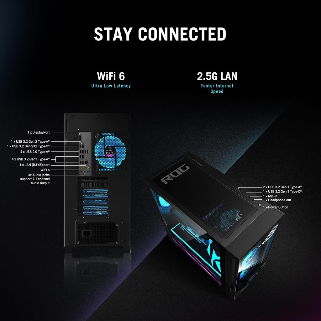 ASUS ROG G700 (2025) Gaming Desktop PC, Intel® Core™ Ultra 7 265F Processor, NVIDIA® GeForce RTX™ 5070, 1TB M.2 NVMe™ PCIe® 4 SSD, 16GB DDR5 RAM, Windows 11 Home, G700TF-DS774