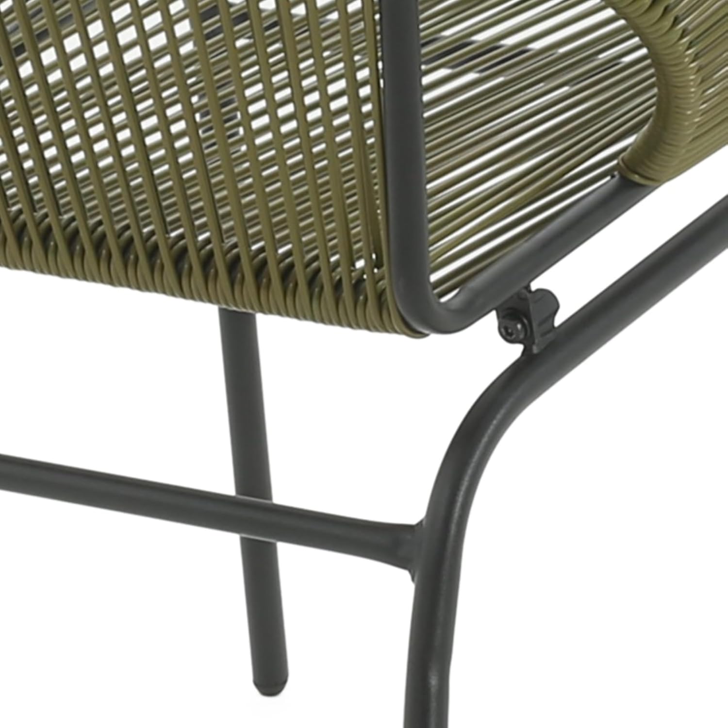 Christopher Knight Home Dessa 3 Piece Patio Furniture Set, Patio Wicker Accent Chair Set of 2 and Loveseat, Metal Frame 4 Seater Outdoor Papasan Lounge Chair Set, PE Rattan Outdoor Bistro Set, Green