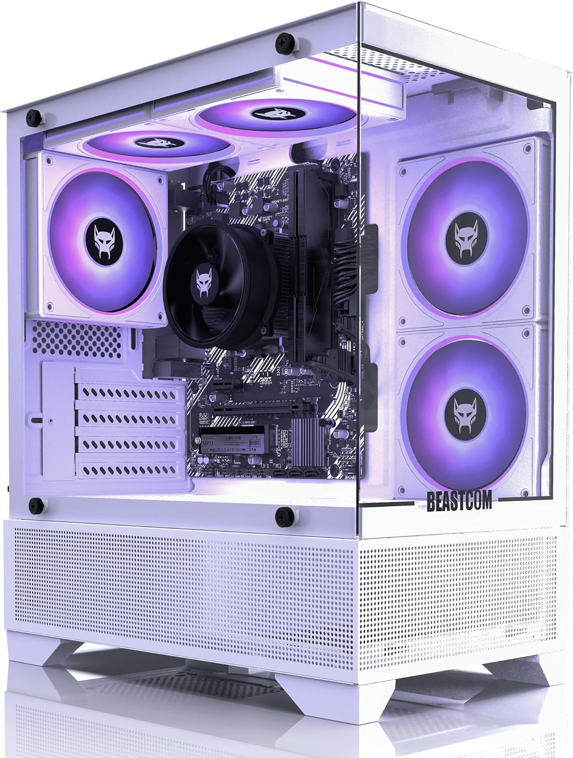 BEASTCOM Q3 Gaming PC Desktop Computer AMD Ryzen 5 3400G, 4K Vega Graphics, 16GB RAM, 512GB M.2 NVMe, 500W 80PLUS PSU, WiFi, Gaming Office Console, Towers Prebuilt PC