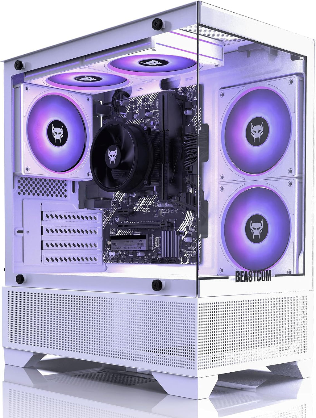 BEASTCOM Q3 Gaming PC Desktop Computer AMD Ryzen 5 5600GT, 4K Vega Graphics 12 Threads, 16GB RAM, 512GB M.2 NVMe, 500W 80PLUS PSU, WiFi, Gaming Office Console, Towers Prebuilt PC