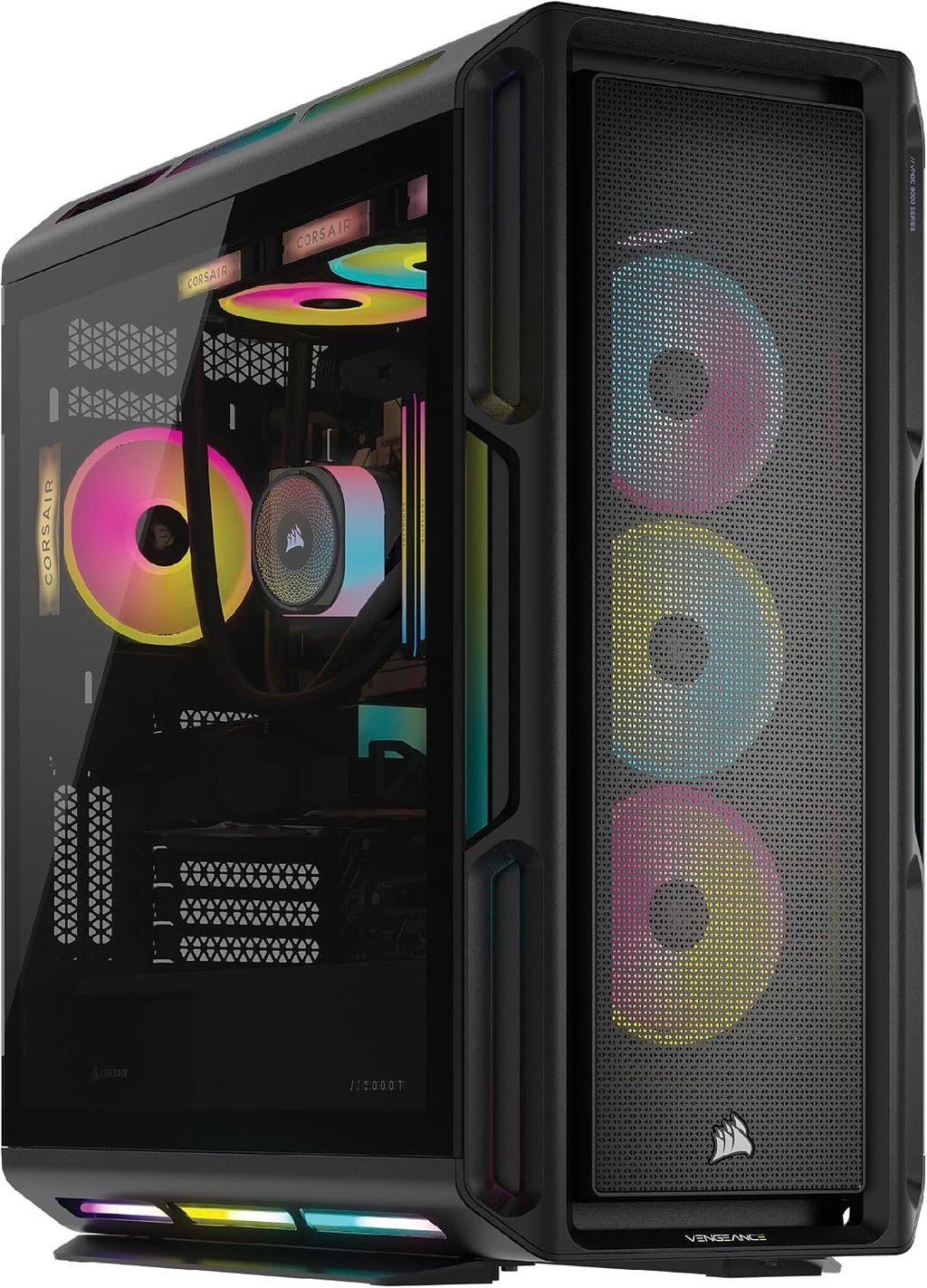 Corsair Vengeance a8200 Gaming PC – Liquid Cooled AMD Ryzen™ 7 9800X3D, NVIDIA® GeForce RTX™ 5090 GPU, 64GB Dominator Titanium RGB DDR5 Memory, 2+4TB M.2 SSD – Black