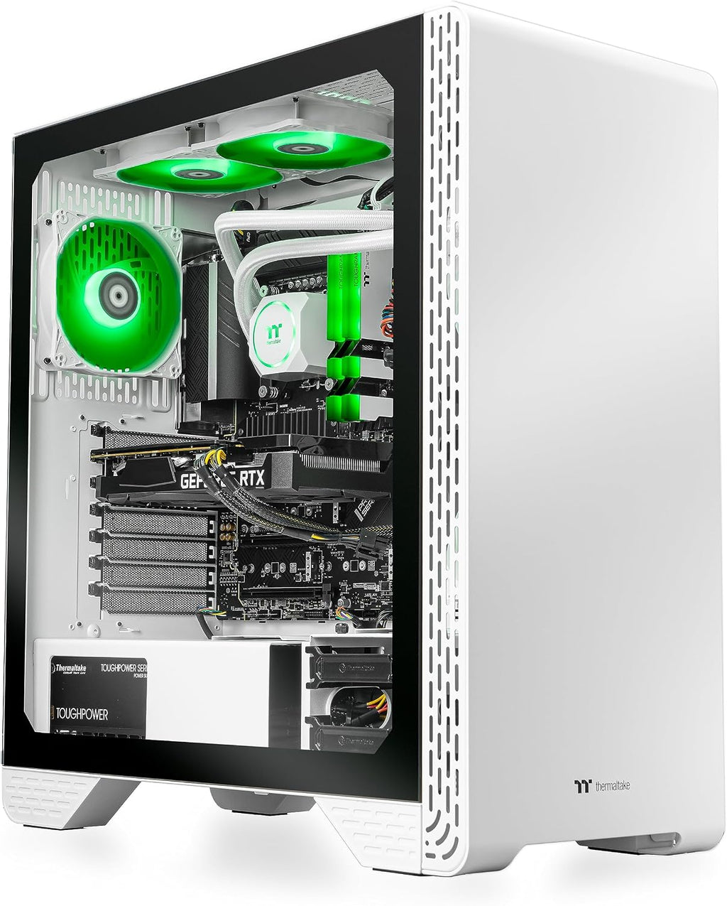 Thermaltake LCGS Glacier 460 AIO Liquid Cooled CPU Gaming Desktop (AMD Ryzen™ 5 5600X 6-core, ToughRam DDR4 3600Mhz 16GB RGB Memory, NVIDIA® GeForce RTX™ 4060, 1TB NVMe M.2, WiFi) S3GL-B550-460-LCS