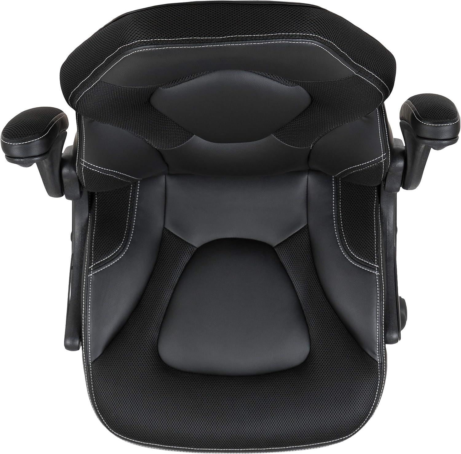 Flash Furniture X10 High-Back LeatherSoft Racing Style Gaming Chair with Flip-Up Arms, Ergonomic Padded Swivel Computer Chair, Black