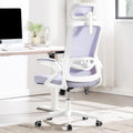Fizzin Ergonomic Office Chair, 400 LBS Desk Chair with Adjustable Lumbar Support, High Back Breathable Mesh Computer Chair Rolling Work Swivel Task Chairs, Comfy Home Office Desk Chair (Lavender)