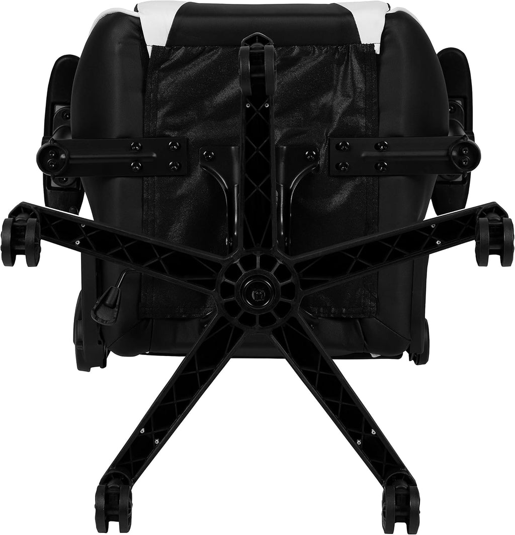 Flash Furniture X20 Fully Reclining LeatherSoft Racing Style Gaming Chair with Headrest, Lumbar Pillows, Ergonomic Swivel Computer Chair, Black/White