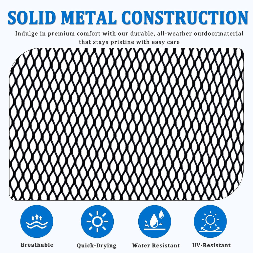2-Pack Outdoor Dining Chairs, All-Weather Metal Patio Chairs with Breathable Mesh for Garden, Pool, Backyard & Lawn
