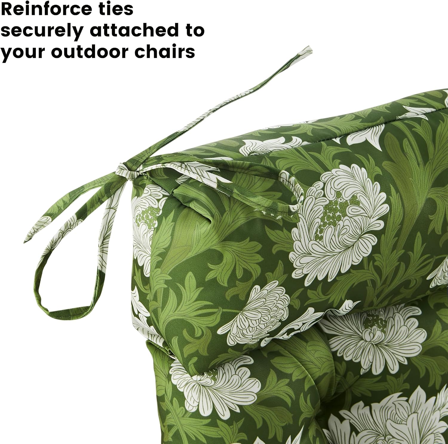 ARTPLAN Outdoor Chair Cushion,Tufted Adirondack Patio Chair Cushion,Wicker High Back Outdoor Seat Cushion,Set of 4,44' L x 21' W x 4' H (4 Pack),Floral