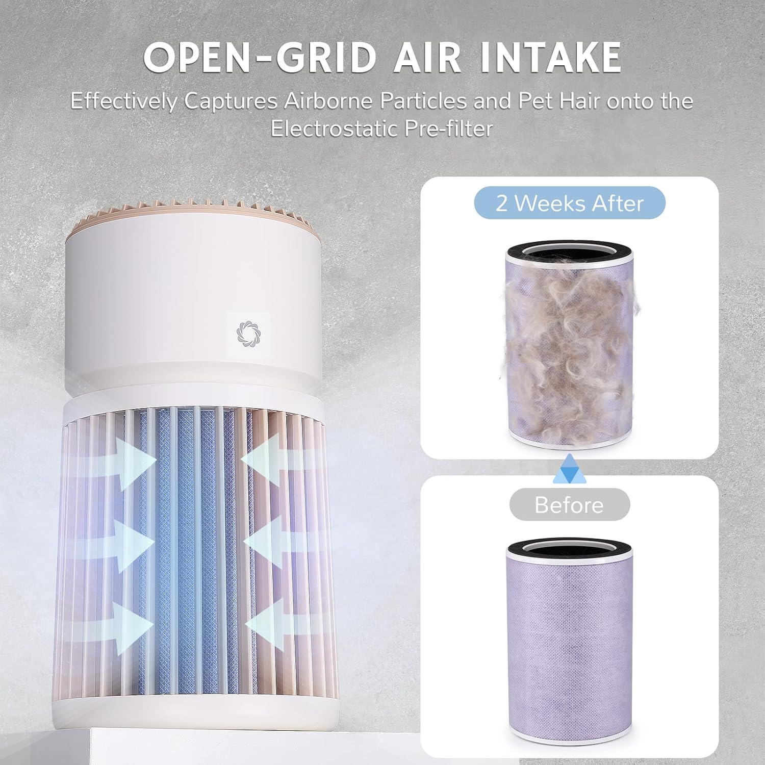 Airthereal Pet Air Purifier for Large Room up to 3500sq.ft - Odor Eliminate H13 Purple Filter - Air Cleaner for Pet Hair, Dander, Cat Urine Odor, Dust, Smoke - PM 2.5 Air Quality Sensor, AGH400-PET