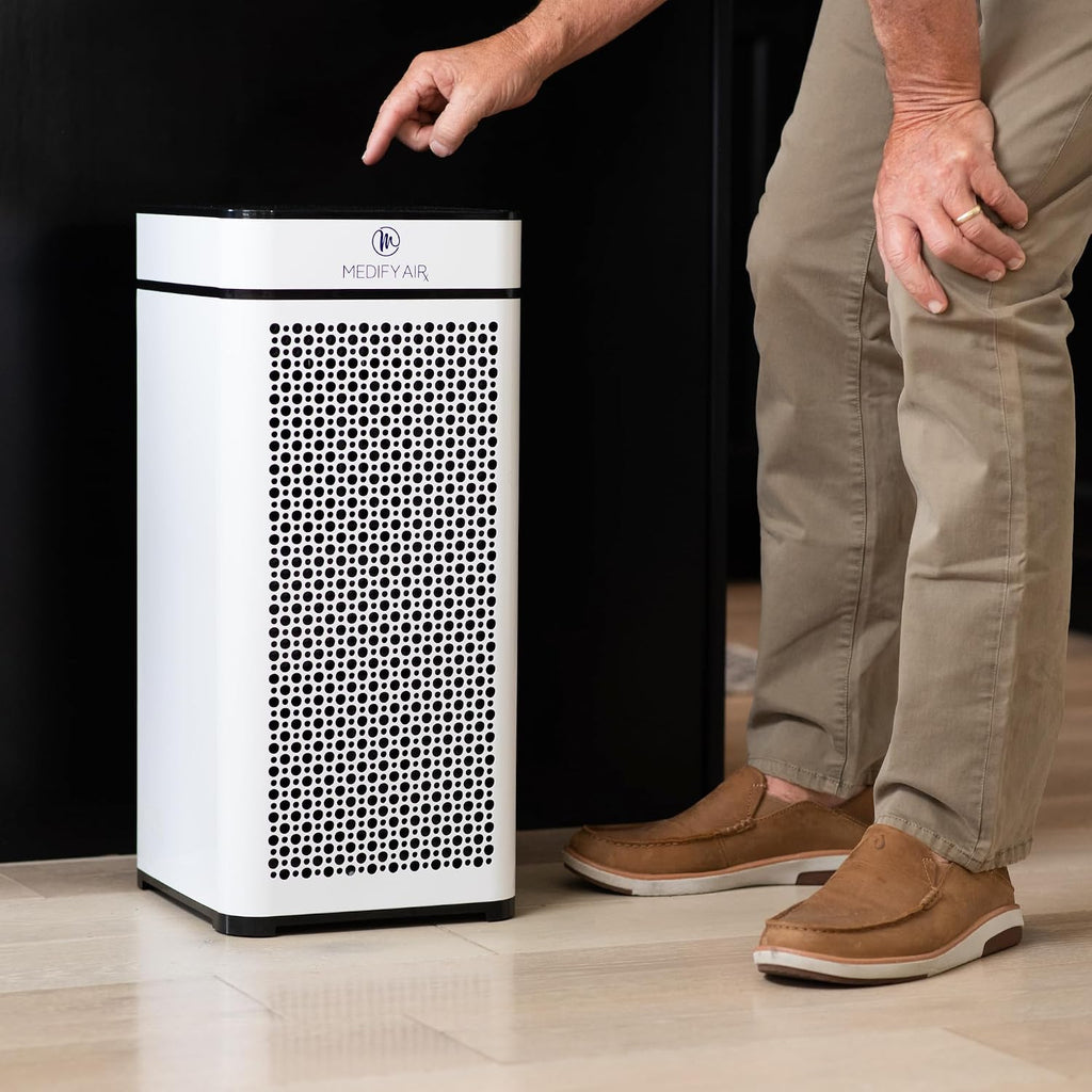 Medify MA-40 UV Light Air Purifier with True HEPA H14 Filter | 1,793 ft² Coverage in 1hr for Wildfires Smoke, Odors, Pollen, Pets | Quiet 99.9% Removal to 0.1 Microns | White, 1-Pack