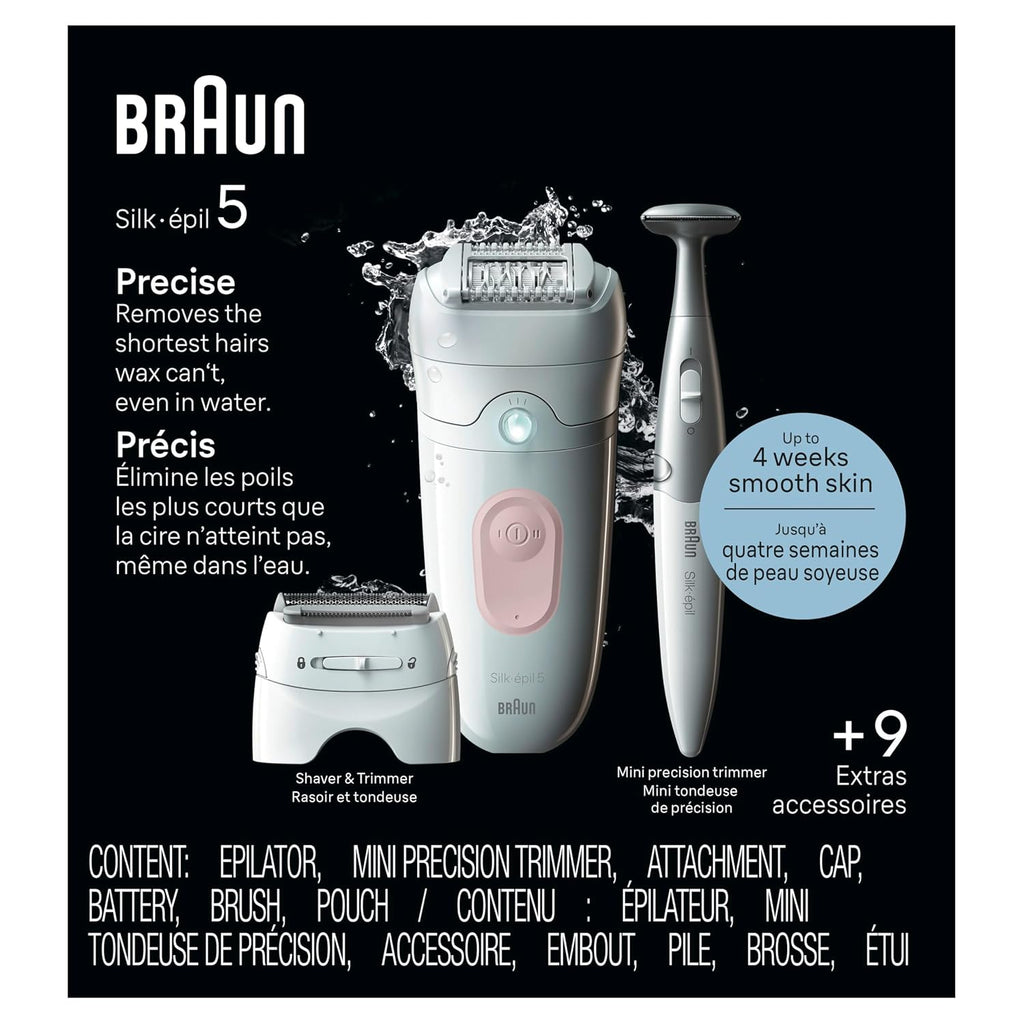Braun Silk-épil 5 Epilator, Wet & Dry, Lasting Smooth Skin, SE5-230