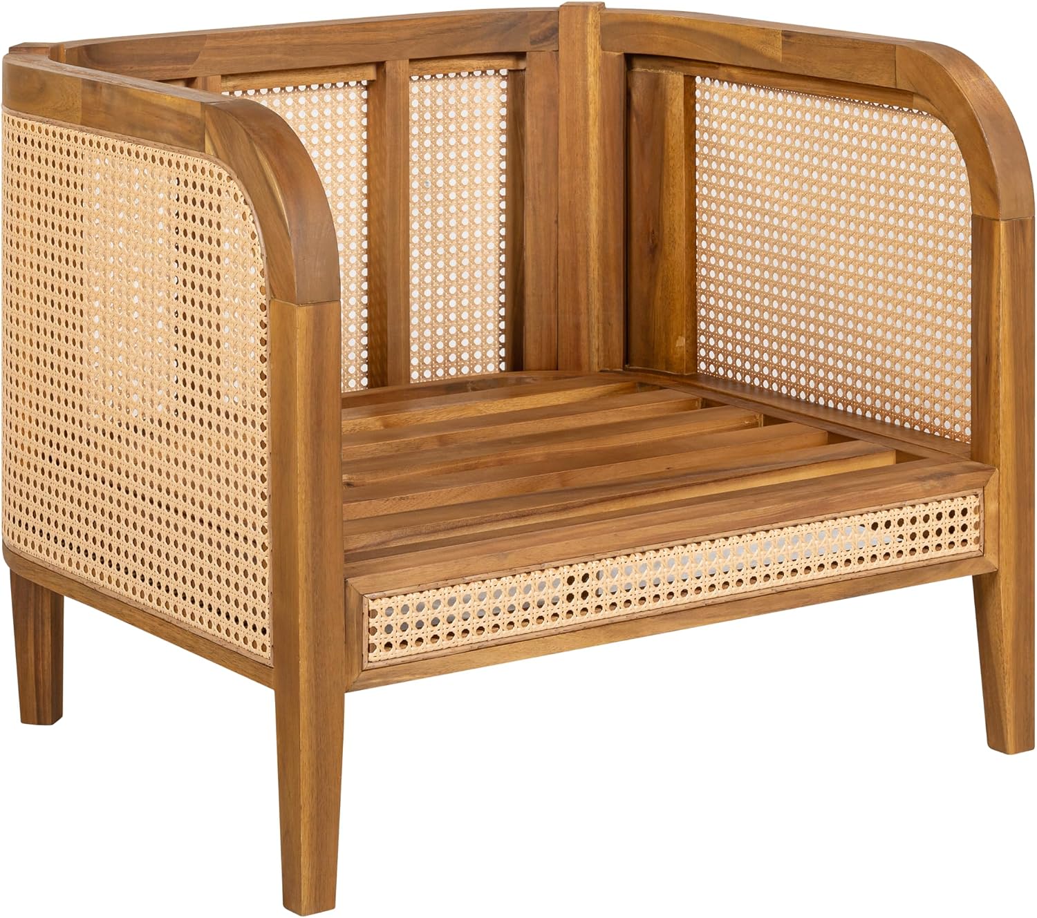 Christopher Knight Home Tilden 3-Piece Patio Furniture Set, 4-Seater Acacia Wood Outdoor Patio Sectional Furniture Set, Garden Wicker Loveseat and Accent Chair Set with Removable Cushions, Teak+Beige
