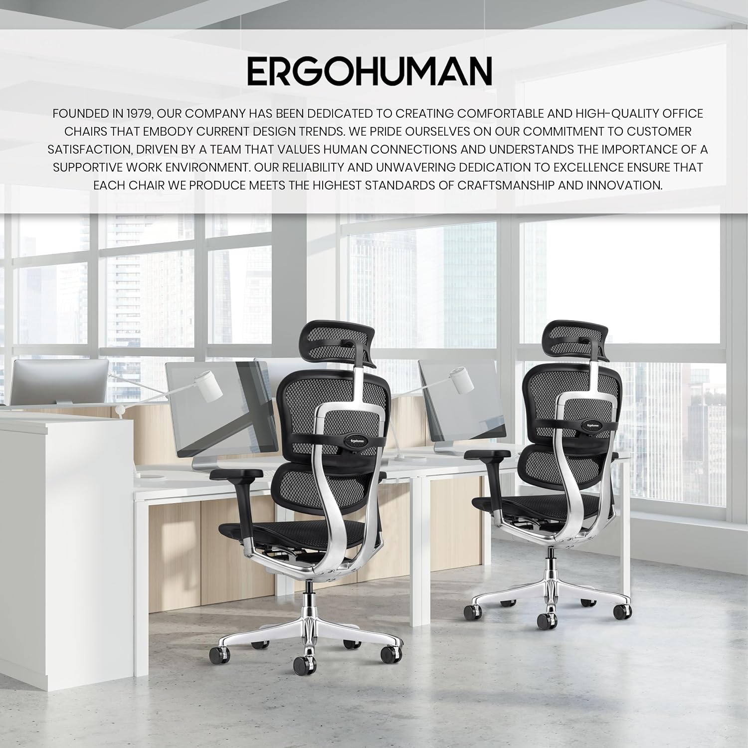 Ergohuman Eurotech ME7ERG GEN2 High Back Mesh Office Chair with Tilt Tension Control, Tilt Lock, Back Angle, Back Height, Synchro Tilt, Seat Height, Seat Depth, and Arm Height Adjustments, Black