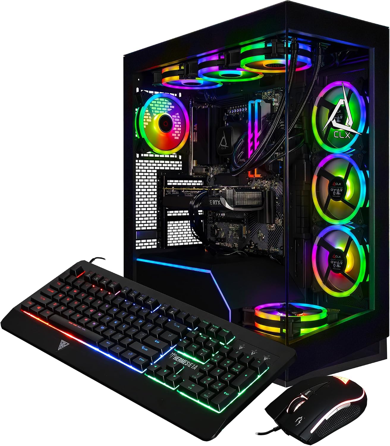 CLX Horus Gaming PC - AMD Ryzen 9 9950X 4.3GHz, RTX 5080, 2TB NVMe M.2 SSD, 8TB HDD, 96GB DDR5 RGB Memory, 360mm AIO, WiFi, Windows 11 Home, Black