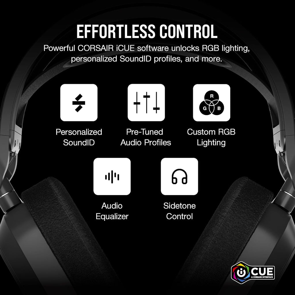 Corsair HS80 MAX Wireless Multiplatform Gaming Headset with Bluetooth – Dolby Atmos – Broadcast Quality Microphone – iCUE Compatible – PC, Mac, PS5, PS4, Mobile – Steel Gray