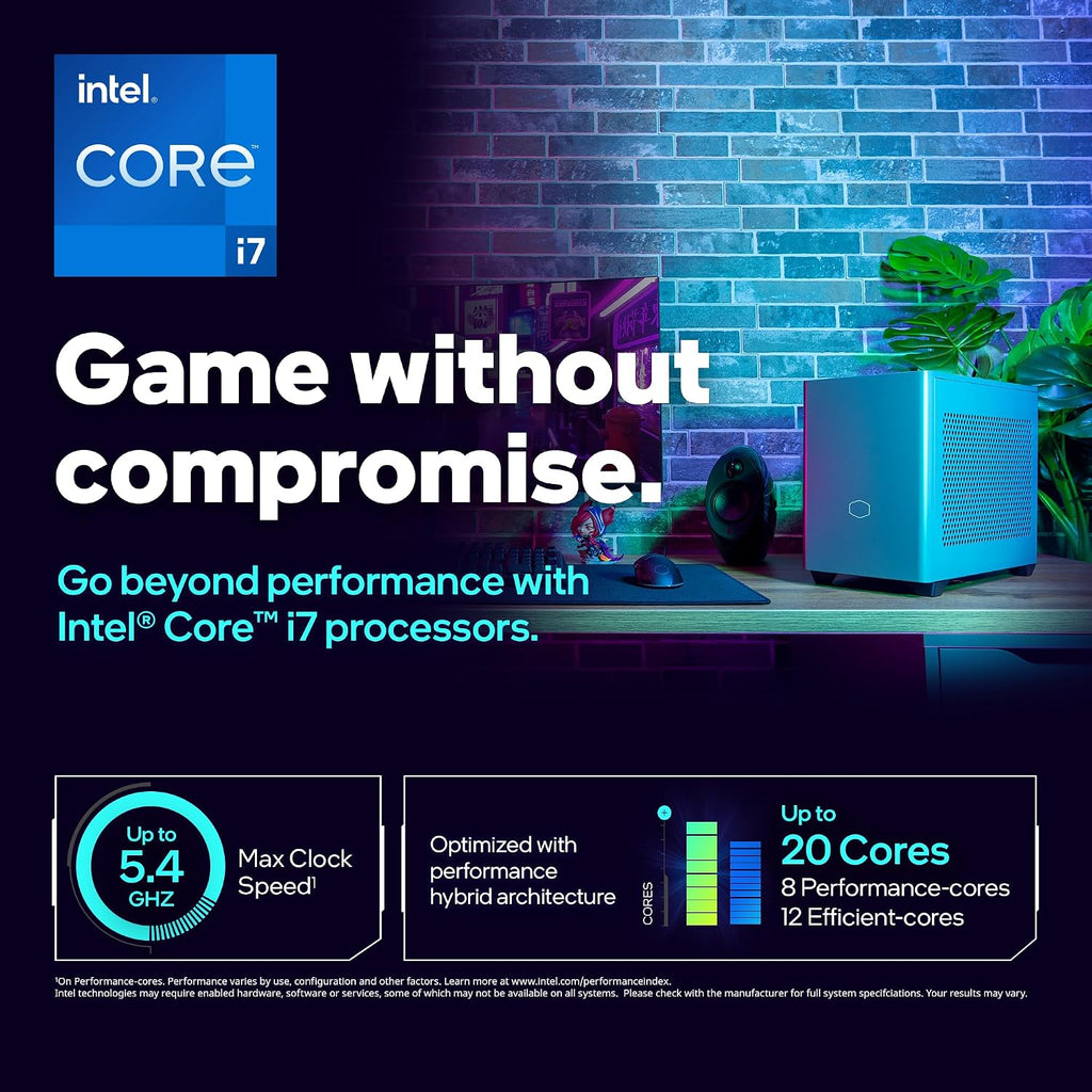 Cooler Master NR2 Pro Mini ITX – Intel i7 14700F - NVIDIA GeForce RTX 4070 Super - 32GB DDR5 5600MHz - 1TB M.2 NVMe SSD - WiFi - Windows 11-280mm AIO Gaming PC
