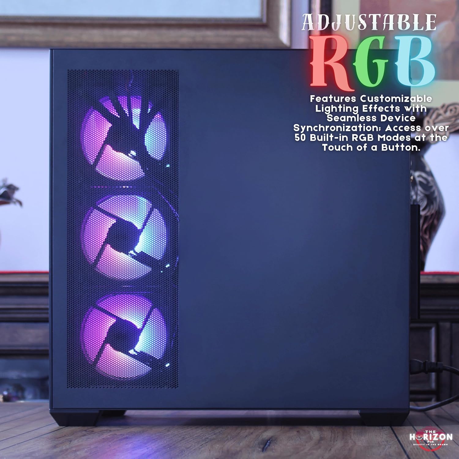 The Horizon RGB I9 RTX Gaming PC || Core I9 CPU || 32GB RAM || 2TB Storage || RTX 5070 OC || 360MM AIO || 1.2GB/s WiFi, 2.4GB/s Ethernet, VR and Gaming Ready || Windows 11 Pro