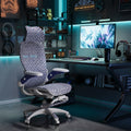 ELABEST X100 Ergonomic Mesh Office Chair with Footrest, Big and Tall Hone Desk Chair with 5D Flip-Up Arms, Adjustable 3D Lumbar Support,Gaming & Executive Computer Chairs (Cybernetic Pulse)