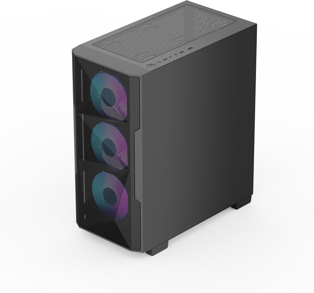 Rosewill FBM-X6 Micro ATX Mid Tower Case - Tempered Glass Side Panel, High Airflow, 4X PWM ARGB Fans, Dedicated Cable Routing Clips, Pre-Installed 650W 80+ Gold Power Supply - Black