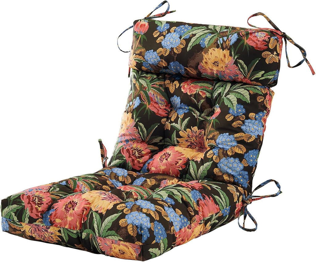 ARTPLAN Outdoor Chair Cushion,Tufted Adirondack Patio Chair Cushion,Wicker High Back Outdoor Seat Cushion,Set of 4,44' L x 21' W x 4' H (4 Pack),Floral