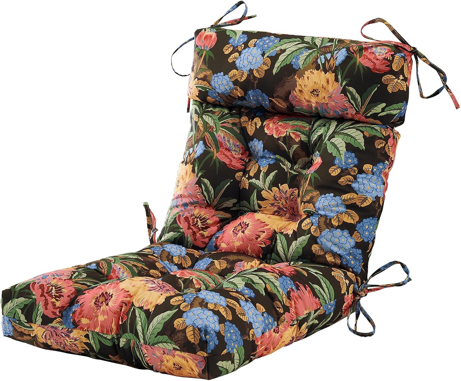 ARTPLAN Outdoor Chair Cushion,Tufted Adirondack Patio Chair Cushion,Wicker High Back Outdoor Seat Cushion,Set of 4,44' L x 21' W x 4' H (4 Pack),Floral