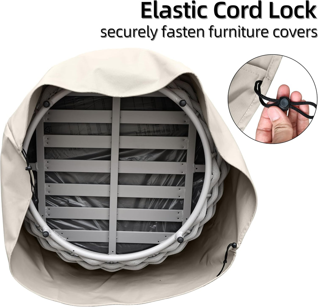 Patio Furniture Set Cover for Loveseat 2Chairs and Table: Waterproof, UV and Fade Resistant - All Season Outdoor Protection Cover with Cord Lock, Khaki