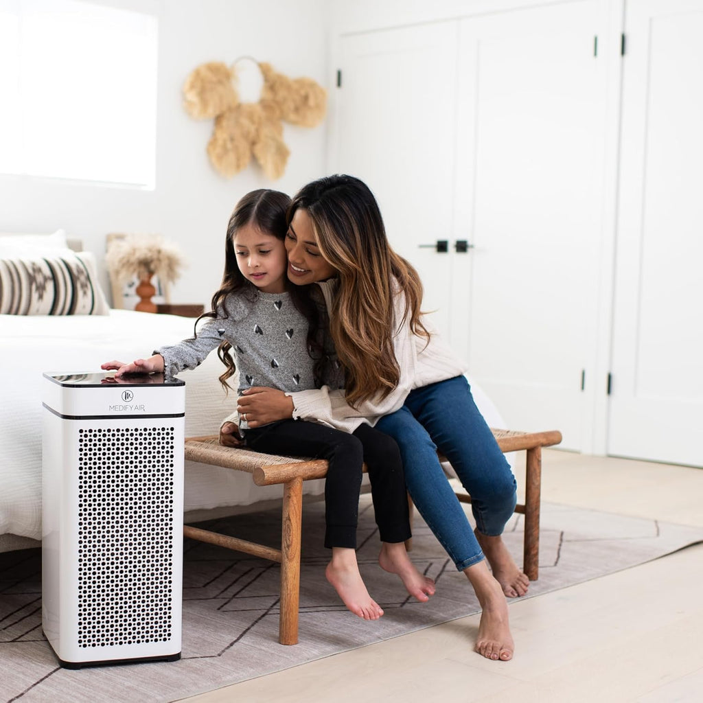 Medify MA-40 UV Light Air Purifier with True HEPA H14 Filter | 1,793 ft² Coverage in 1hr for Wildfires Smoke, Odors, Pollen, Pets | Quiet 99.9% Removal to 0.1 Microns | White, 1-Pack
